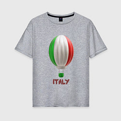 Футболка оверсайз женская 3d aerostat Italy flag, цвет: меланж