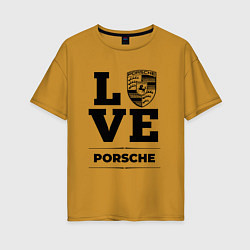Футболка оверсайз женская Porsche Love Classic, цвет: горчичный