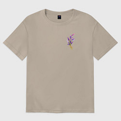 Футболка оверсайз женская Лаванда прованс, цвет: миндальный