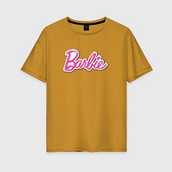 Футболка оверсайз женская Barbie logo, цвет: горчичный