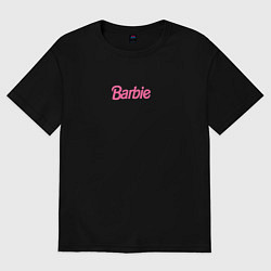 Футболка оверсайз женская Barbie mini logo, цвет: черный