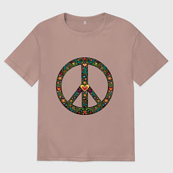 Футболка оверсайз женская Pacific symbol, цвет: пыльно-розовый