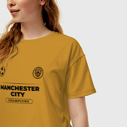 Футболка оверсайз женская Manchester City Униформа Чемпионов, цвет: горчичный — фото 2