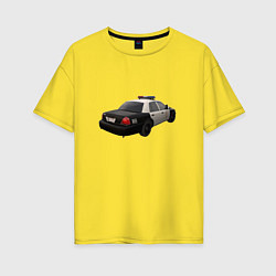 Футболка оверсайз женская LAPD автомобиль, цвет: желтый