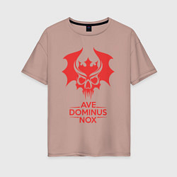 Футболка оверсайз женская Ave Dominus Nox клич повелителей ночи, цвет: пыльно-розовый