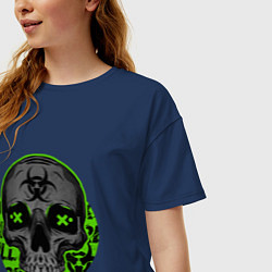 Футболка оверсайз женская SKULL TOXIC, цвет: тёмно-синий — фото 2