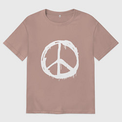 Женская футболка оверсайз Pacific symbol white