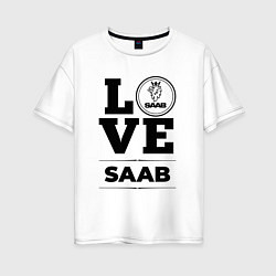 Футболка оверсайз женская Saab Love Classic, цвет: белый