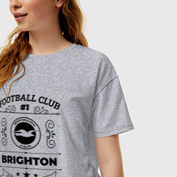 Футболка оверсайз женская Brighton: Football Club Number 1 Legendary, цвет: меланж — фото 2