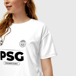 Футболка оверсайз женская PSG Униформа Чемпионов, цвет: белый — фото 2