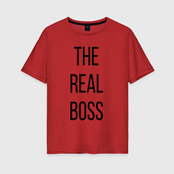 Футболка оверсайз женская The real boss!, цвет: красный