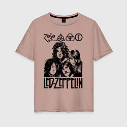 Женская футболка оверсайз Led Zeppelin Black