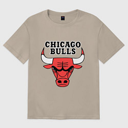 Футболка оверсайз женская Chicago Bulls, цвет: миндальный