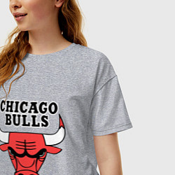 Футболка оверсайз женская Chicago Bulls, цвет: меланж — фото 2