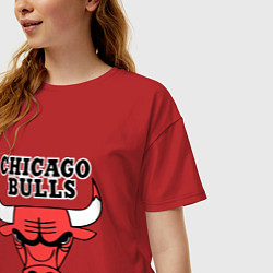 Футболка оверсайз женская Chicago Bulls, цвет: красный — фото 2
