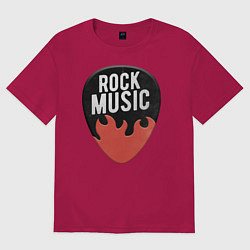 Футболка оверсайз женская Рок Музыка Медиатор, цвет: маджента
