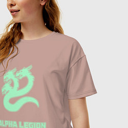 Футболка оверсайз женская Альфа легион винтаж лого гидра, цвет: пыльно-розовый — фото 2