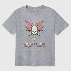 Футболка оверсайз женская Повелители ночи хаос винтаж лого, цвет: меланж