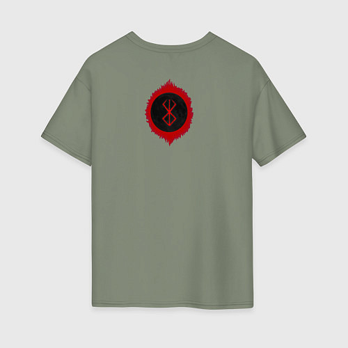 Женская футболка оверсайз Berserk the Black Swordsman / Авокадо – фото 2