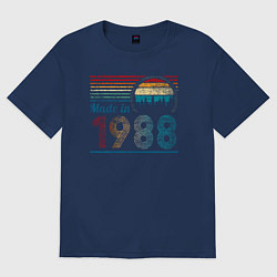 Футболка оверсайз женская Сделано в 1988 ретро, цвет: тёмно-синий