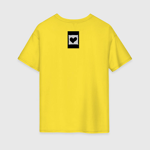 Женская футболка оверсайз Девять сердец заплаток / Желтый – фото 2