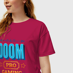 Футболка оверсайз женская Игра Doom pro gaming, цвет: маджента — фото 2