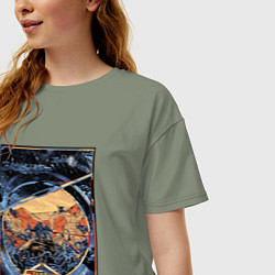 Футболка оверсайз женская Звездный десант в квадрате, цвет: авокадо — фото 2