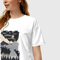 Футболка оверсайз женская Медведи и пропасть, цвет: белый — фото 2
