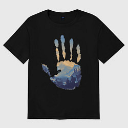 Футболка оверсайз женская Отпечаток ладони Кратоса, цвет: черный