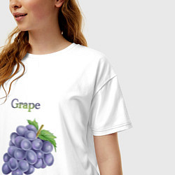 Футболка оверсайз женская Grape виноград, цвет: белый — фото 2