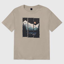 Футболка оверсайз женская Бездорожье Сибирь, цвет: миндальный