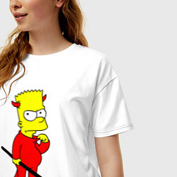 Футболка оверсайз женская Bart Simpson - devil, цвет: белый — фото 2