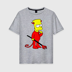 Футболка оверсайз женская Bart Simpson - devil, цвет: меланж