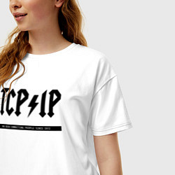 Футболка оверсайз женская TCPIP Connecting people since 1972, цвет: белый — фото 2
