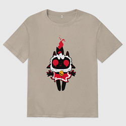 Футболка оверсайз женская Воскресшая овечка - Cult of the lamb, цвет: миндальный