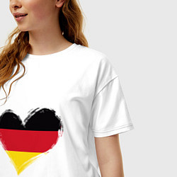 Футболка оверсайз женская Сердце - Германия, цвет: белый — фото 2