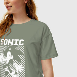 Футболка оверсайз женская Sonic - game, цвет: авокадо — фото 2