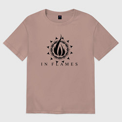Футболка оверсайз женская In flames - rock, цвет: пыльно-розовый