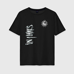 Футболка оверсайз женская In flames - logo, цвет: черный