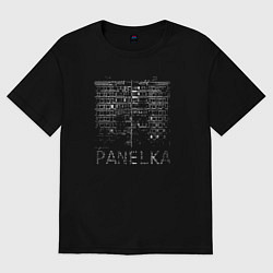 Футболка оверсайз женская Panelka - панелька, цвет: черный