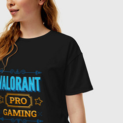 Футболка оверсайз женская Игра Valorant pro gaming, цвет: черный — фото 2