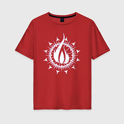 Футболка оверсайз женская In flames - logo neon, цвет: красный