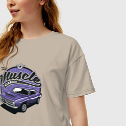 Футболка оверсайз женская Muscle garage, цвет: миндальный — фото 2