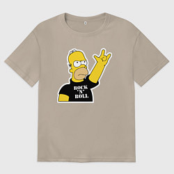 Женская футболка оверсайз Гомер Симпсон - Rock n Roll