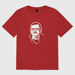Футболка оверсайз женская Бюст Михаила Круга, цвет: красный