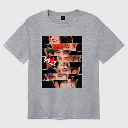 Футболка оверсайз женская Stray Kids eyes, цвет: меланж