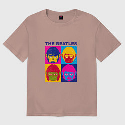 Футболка оверсайз женская The Beatles Monkeys, цвет: пыльно-розовый