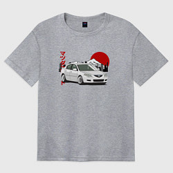 Футболка оверсайз женская Mazda 3 bk JDM Retro, цвет: меланж