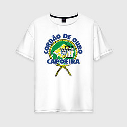 Футболка оверсайз женская Cordao de ouro Capoeira flag of Brazil, цвет: белый