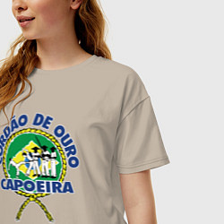 Футболка оверсайз женская Cordao de ouro Capoeira flag of Brazil, цвет: миндальный — фото 2